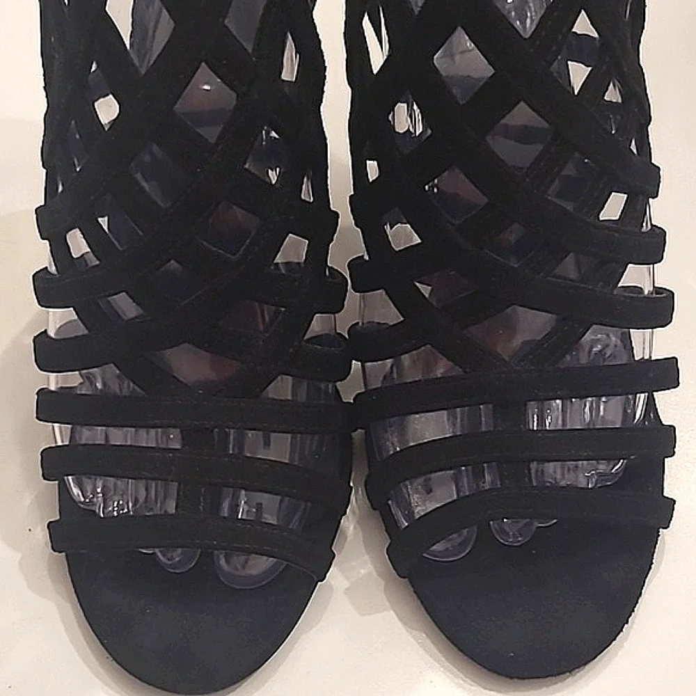 Michael Kors Trinity Ankle Strap Cage Sandal Suede Stiletto Slingback High Heel